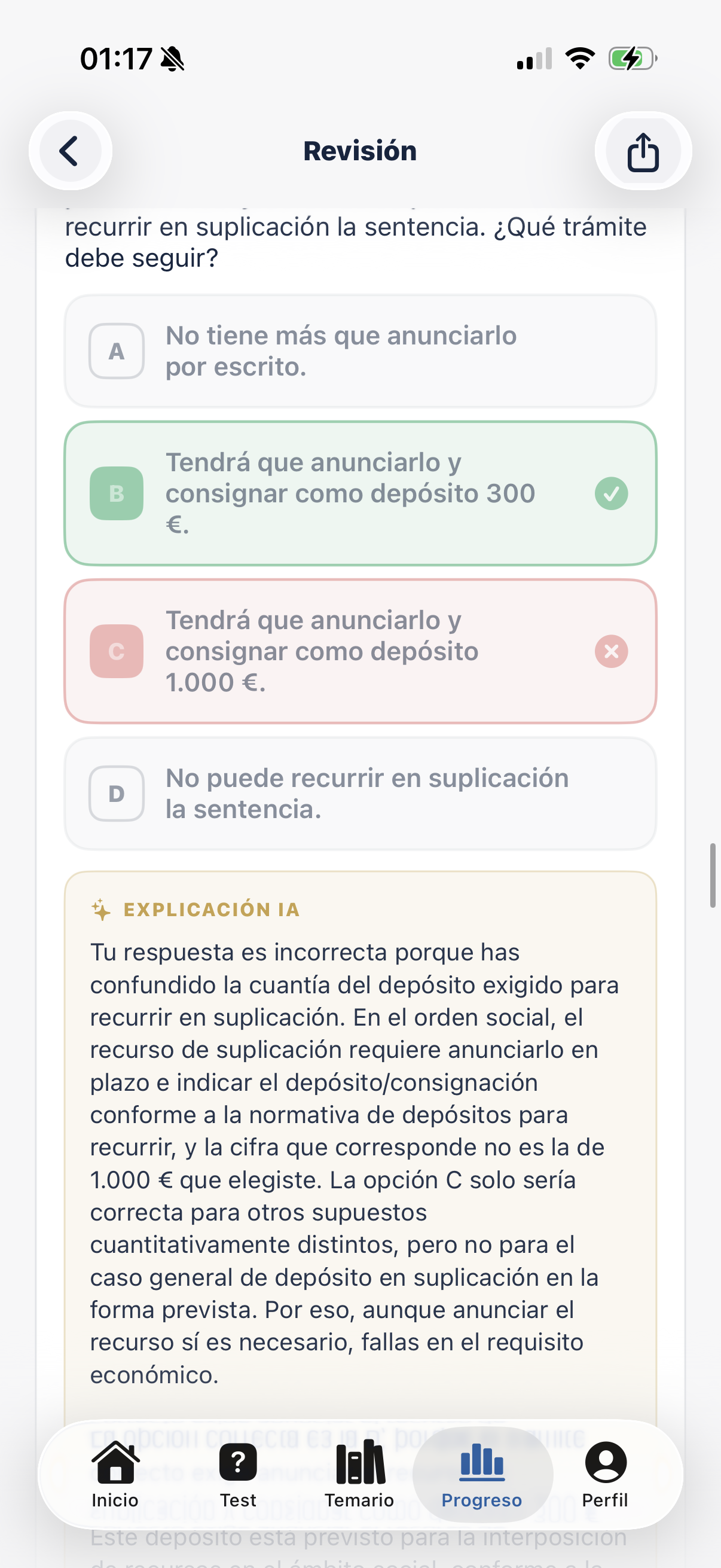 Explicación de la IA de por qué has fallado una pregunta
